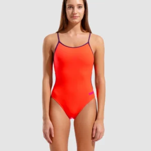 Lace Back Solid Bright Coral / Plum