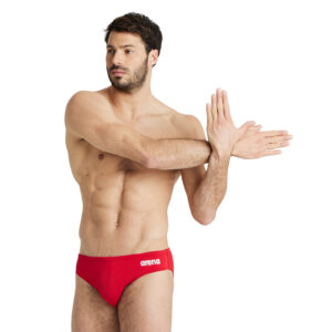 M Team Swim Briefs Solid Red White